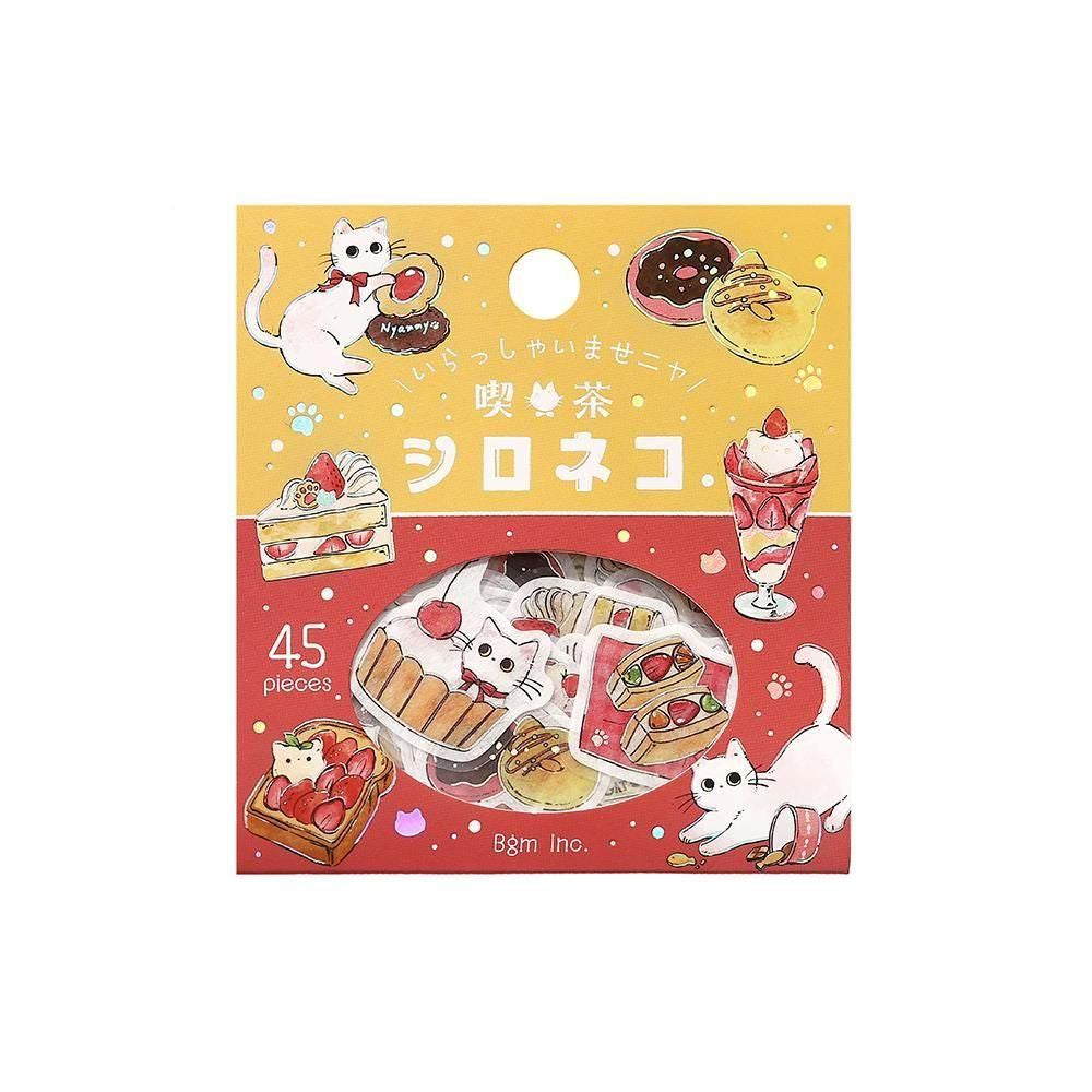 BGM Flake Stickers - Welcome Meow - Cafe Shironeko