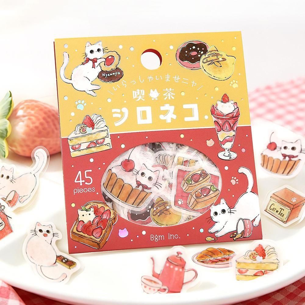 BGM Flake Stickers - Welcome Meow - Cafe Shironeko