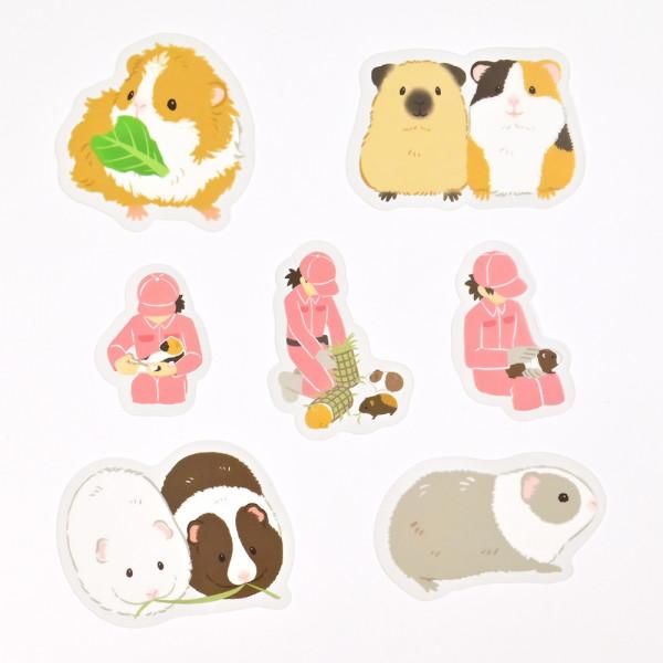 NB ZOOm in Animals Flake Stickers - Guinea Pig