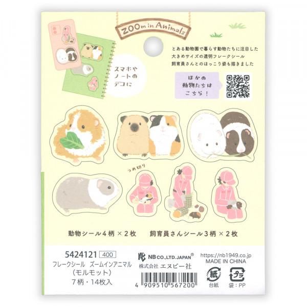 NB ZOOm in Animals Flake Stickers - Guinea Pig