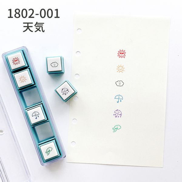 Kodomo No Kao Pochitto Pick Detachable Push Button Stamp Set - Weather
