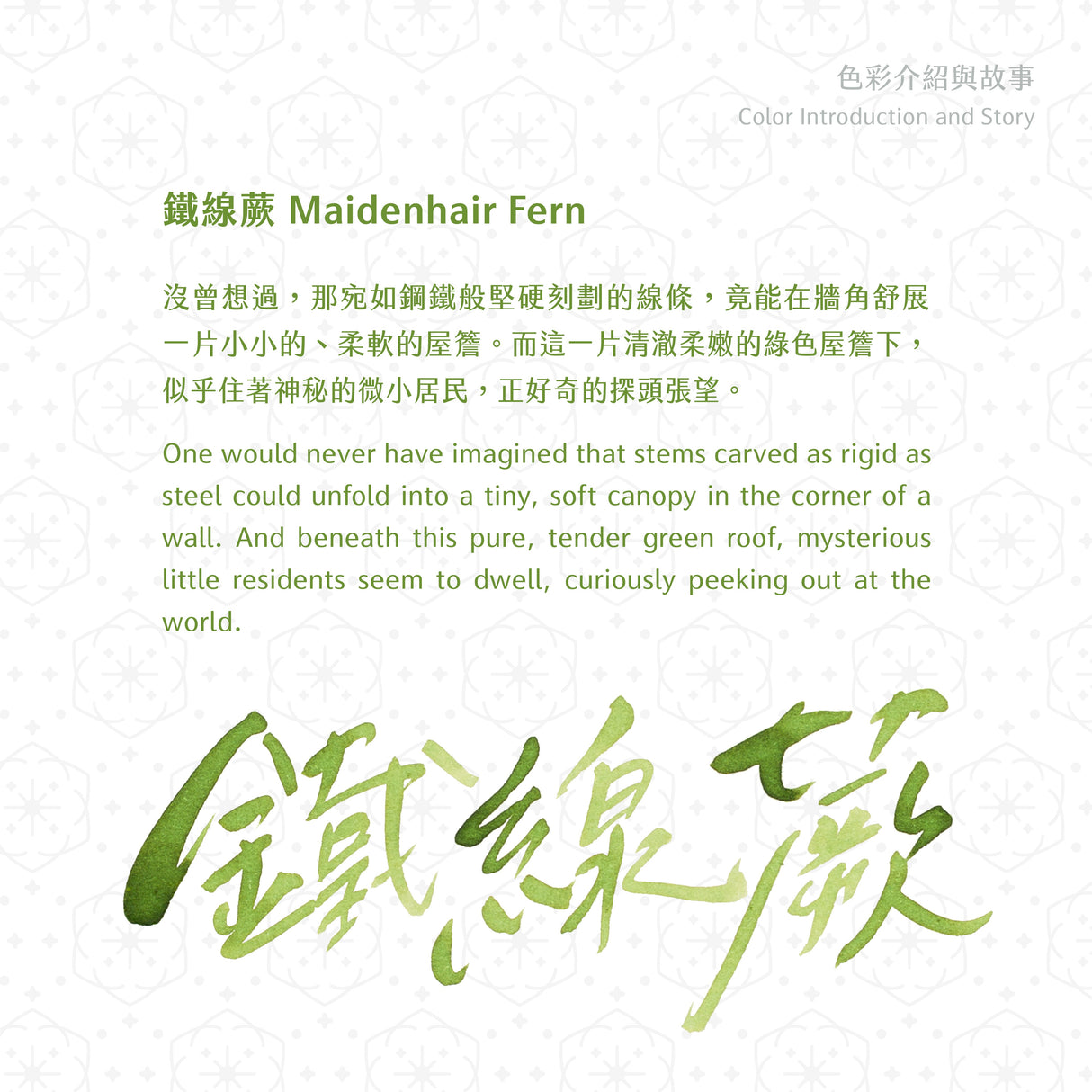 Lennon Tool Bar Maidenhair Fern - 30ml Bottled Ink