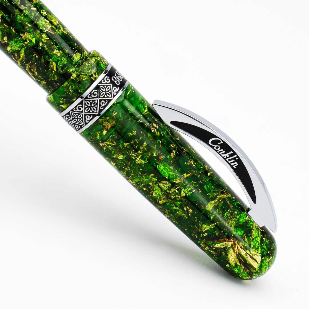 Conklin 1898 Solaris Fountain Pen - Green w/ Chrome Trim