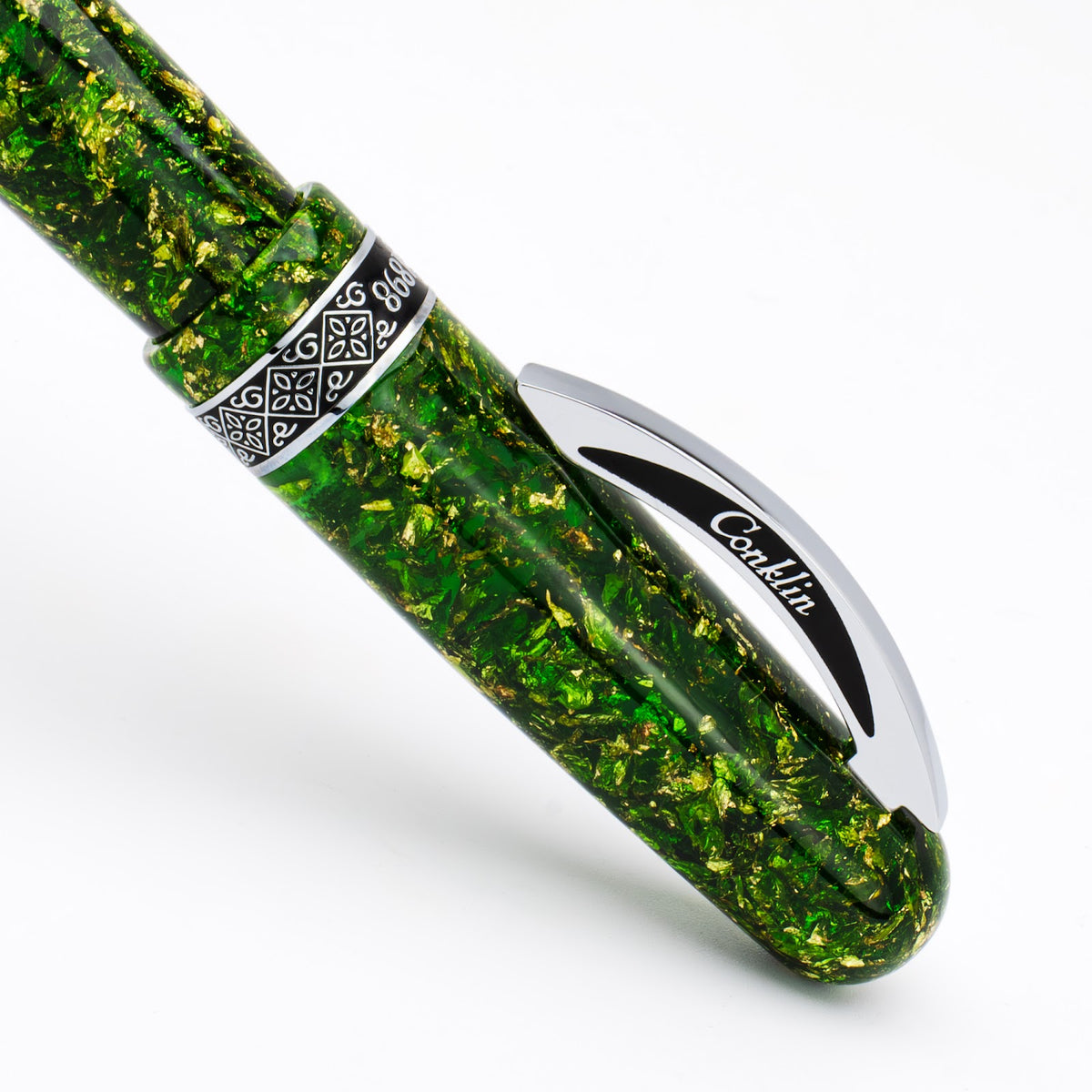 Conklin 1898 Solaris Rollerball Pen - Green w/ Chrome Trim