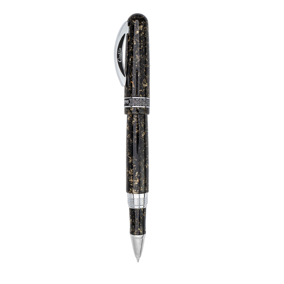 Conklin 1898 Solaris Rollerball Pen - Black w/ Chrome Trim