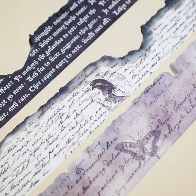 CoraCreaCrafts Burnt Writing Washi Tape Set