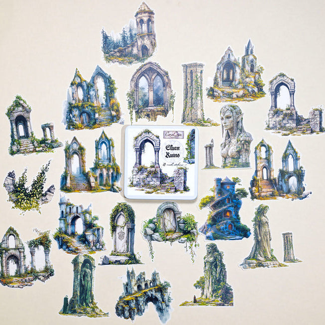 Atlas Stationers - CoraCreaCrafts Sticker Box - Elven Ruins - Stickers - Image 3