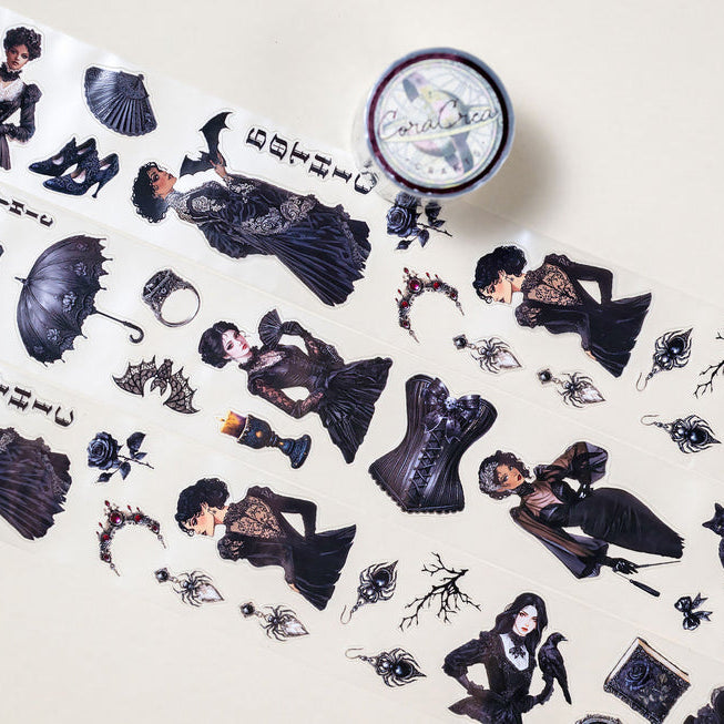 CoraCreaCrafts Washi Tape - Transparent - Victorian Gothic