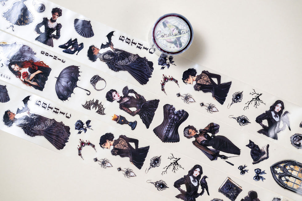 CoraCreaCrafts Washi Tape - Transparent - Victorian Gothic
