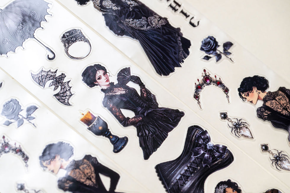 CoraCreaCrafts Washi Tape - Transparent - Victorian Gothic