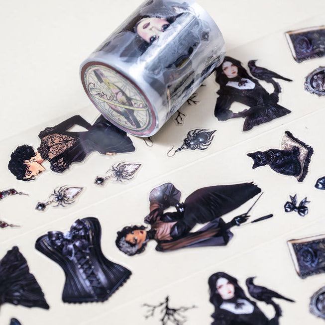 CoraCreaCrafts Washi Tape - Transparent - Victorian Gothic