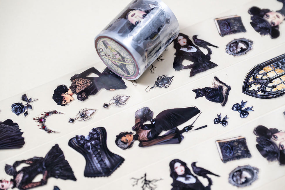 CoraCreaCrafts Washi Tape - Transparent - Victorian Gothic