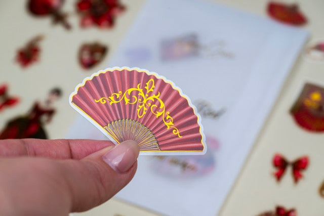 CoraCreaCrafts Foil Sticker Pack - Victorian Red