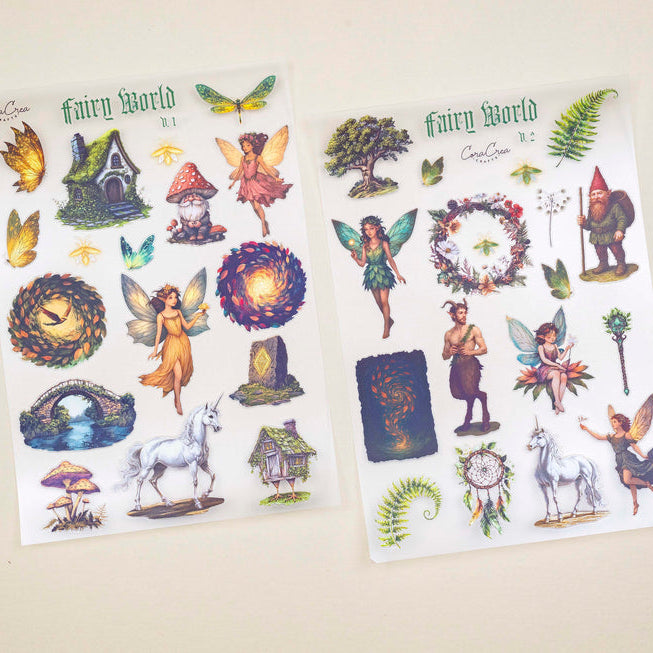 CoraCreaCrafts Fairy World Sticker Sheets