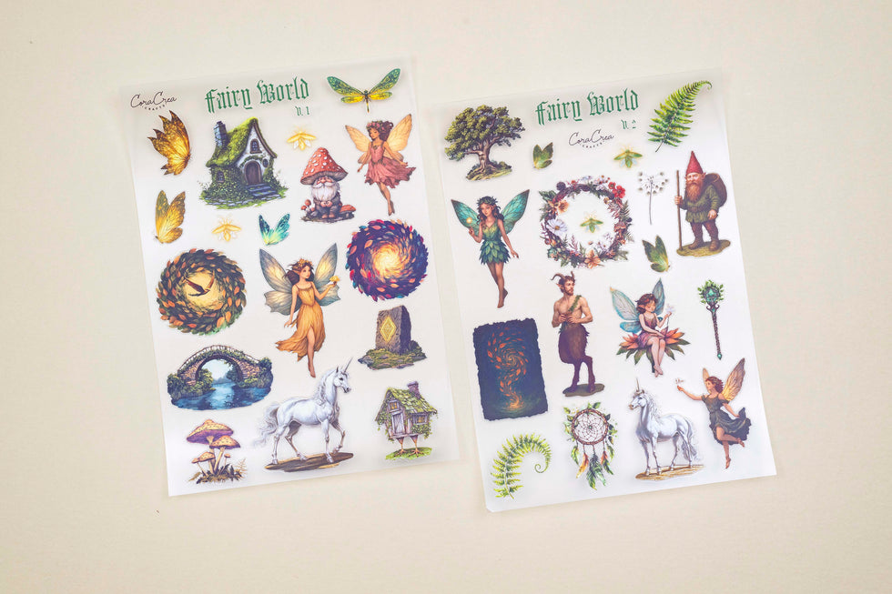CoraCreaCrafts Fairy World Sticker Sheets