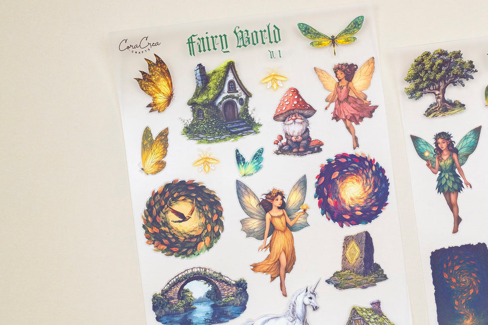 CoraCreaCrafts Fairy World Sticker Sheets