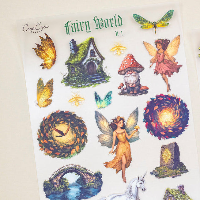 CoraCreaCrafts Fairy World Sticker Sheets