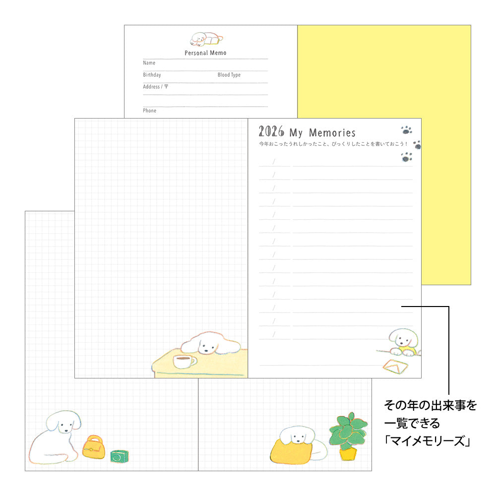 Midori Mini Pocket Diary - Dogs
