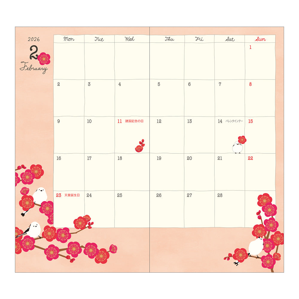 Midori Slim Pocket Diary - Birds