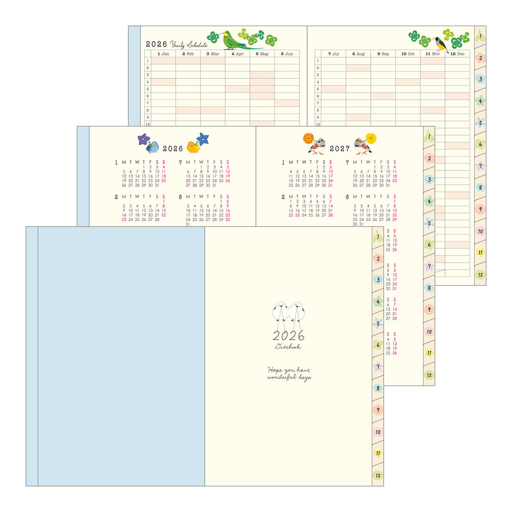 Midori A6 Pocket Diary - Birds