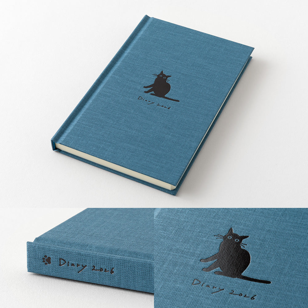 Midori B6 Book Style Diary - Cat Navy