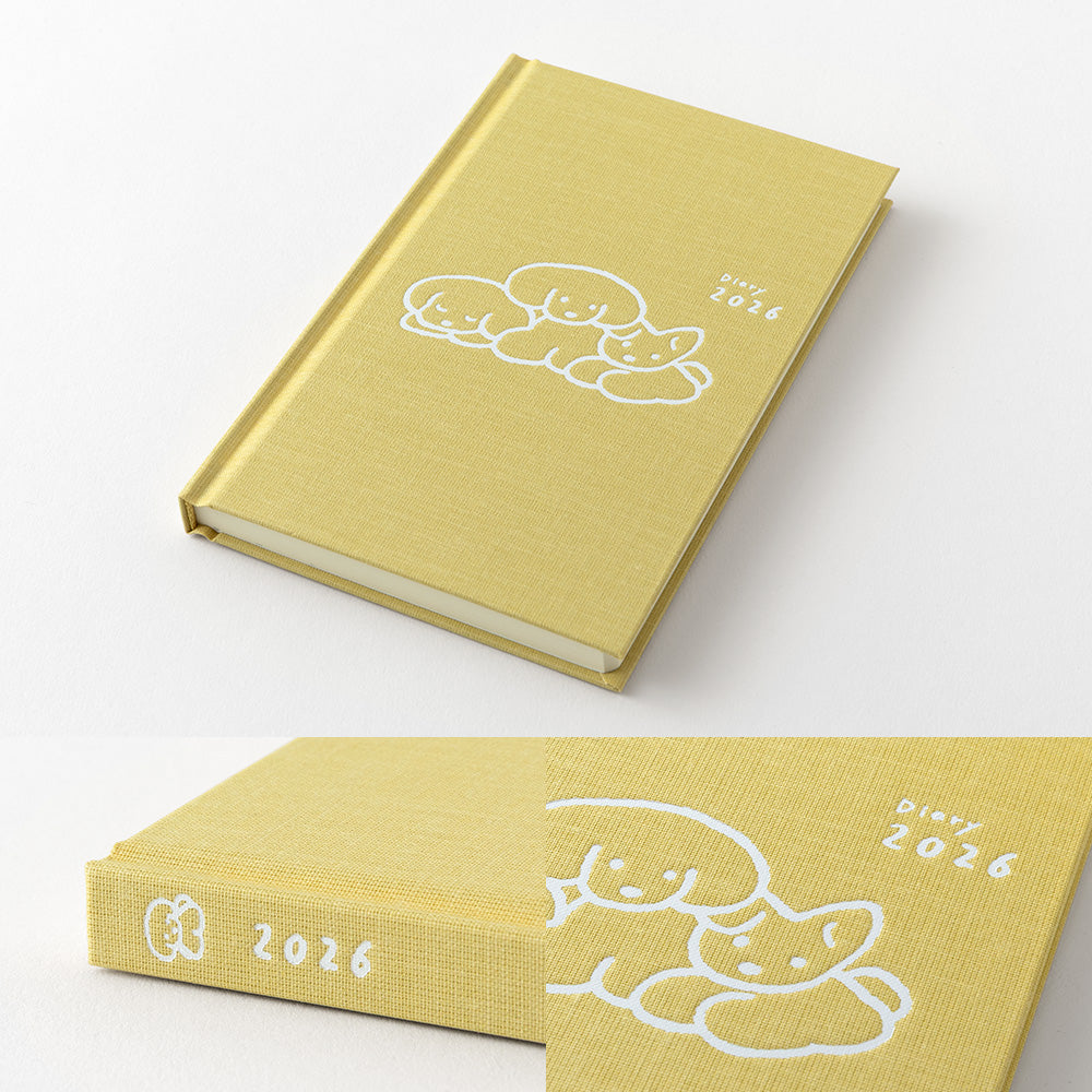 Midori B6 Book Style Diary - Dog Yellow