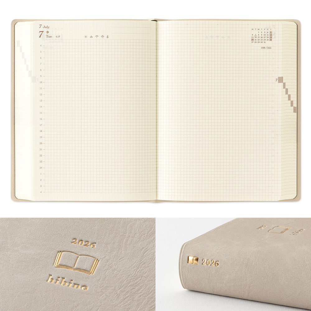 Midori Diary Hibino - A6 Size - Gray