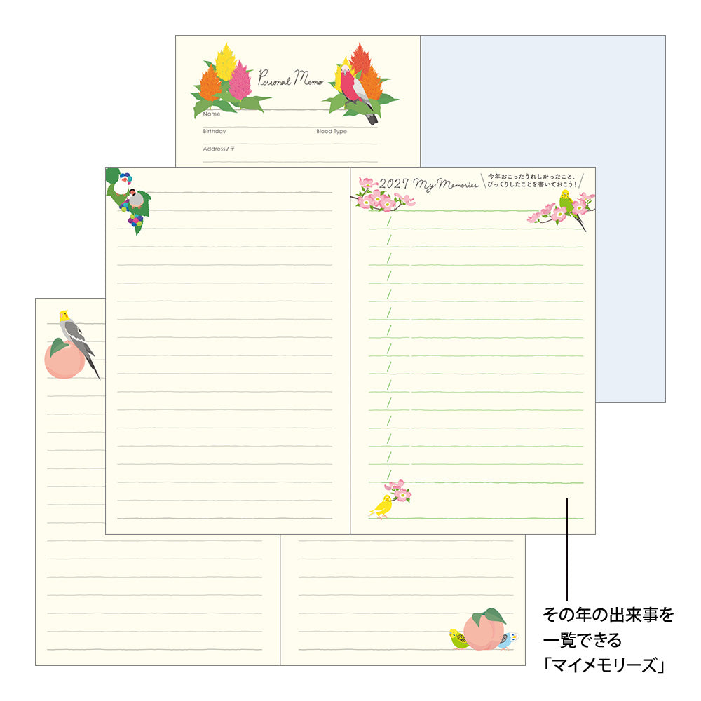 Midori Mini Pocket Diary - Bird