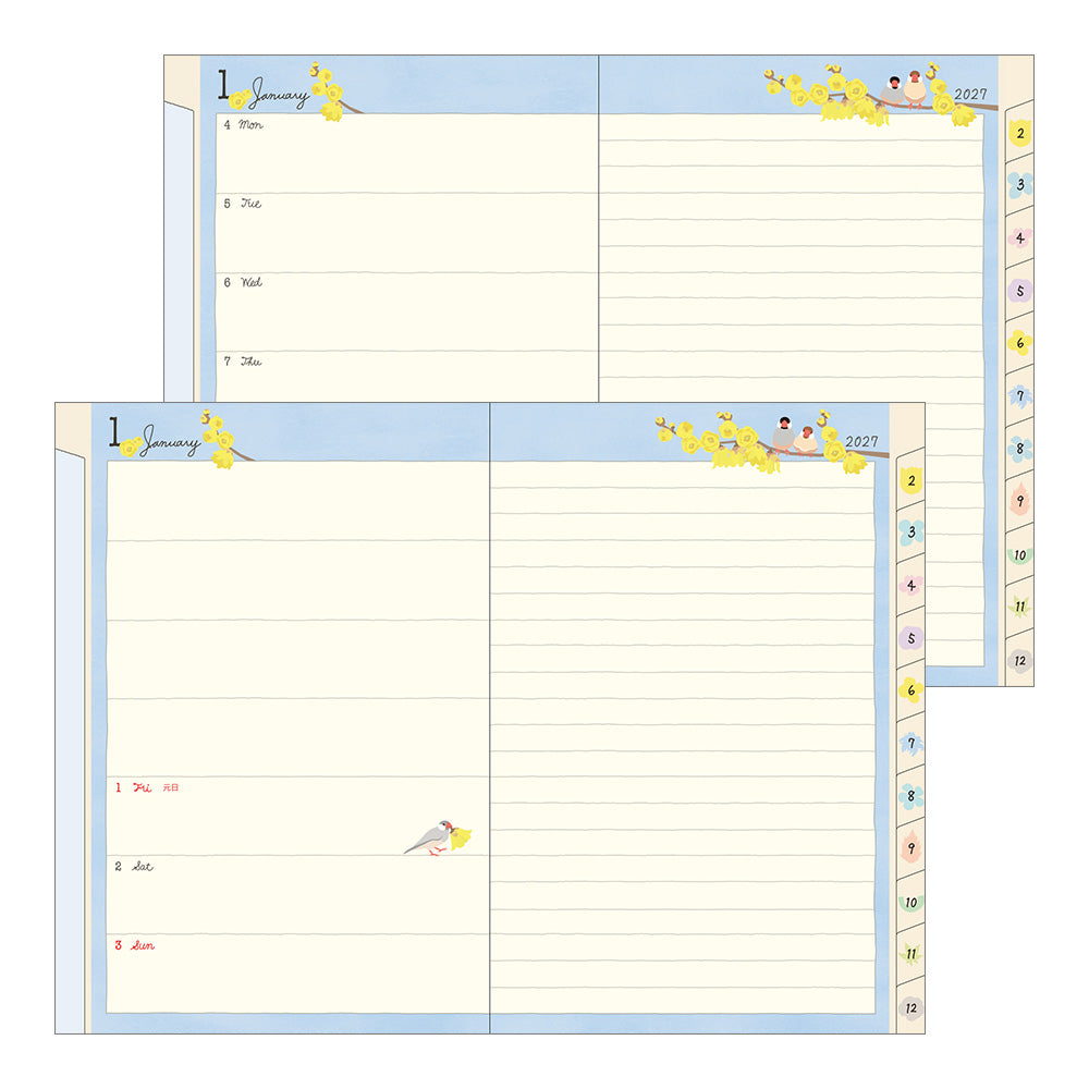 Midori B6 Pocket Diary - Bird