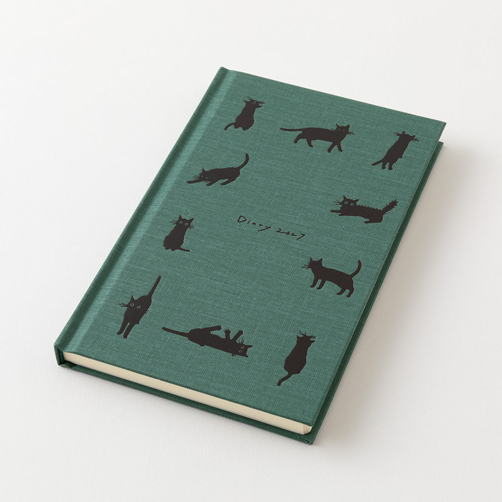 Midori B6 Book Style Diary - Cat Green