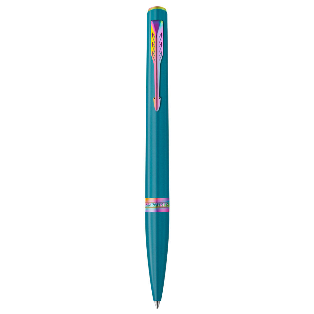 Parker Meridian Ballpoint Pen - Teal with Rainbow Trim