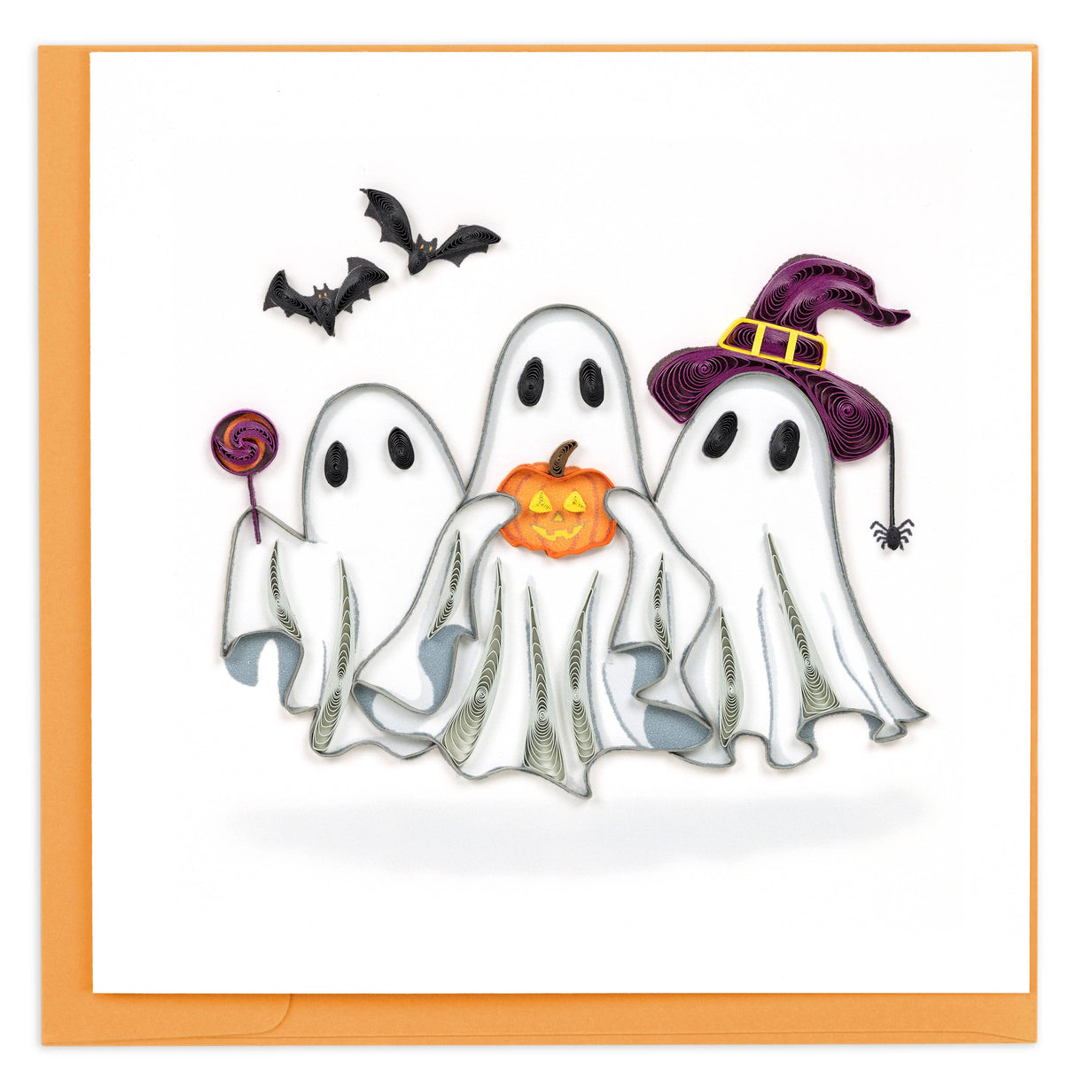 Quilled Ghost Trio Greeting Card