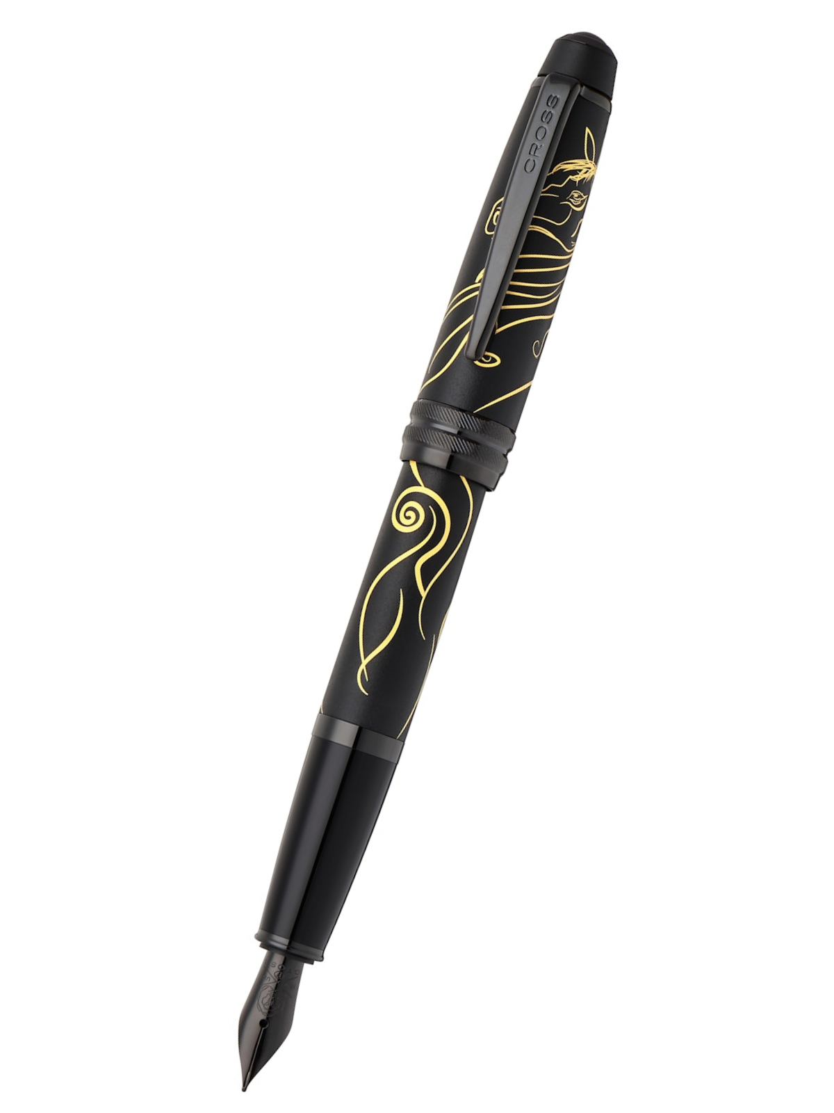 Cross Bailey Fountain Pen - Zodiac Year of the Horse Matte Black Lacquer