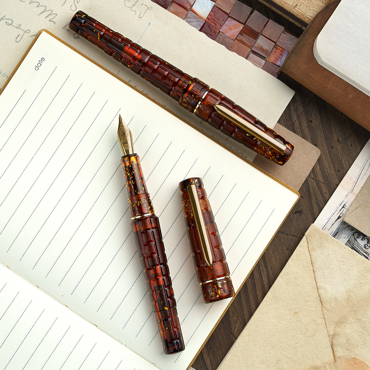 Benu Tessera Fountain Pen - Sunstone