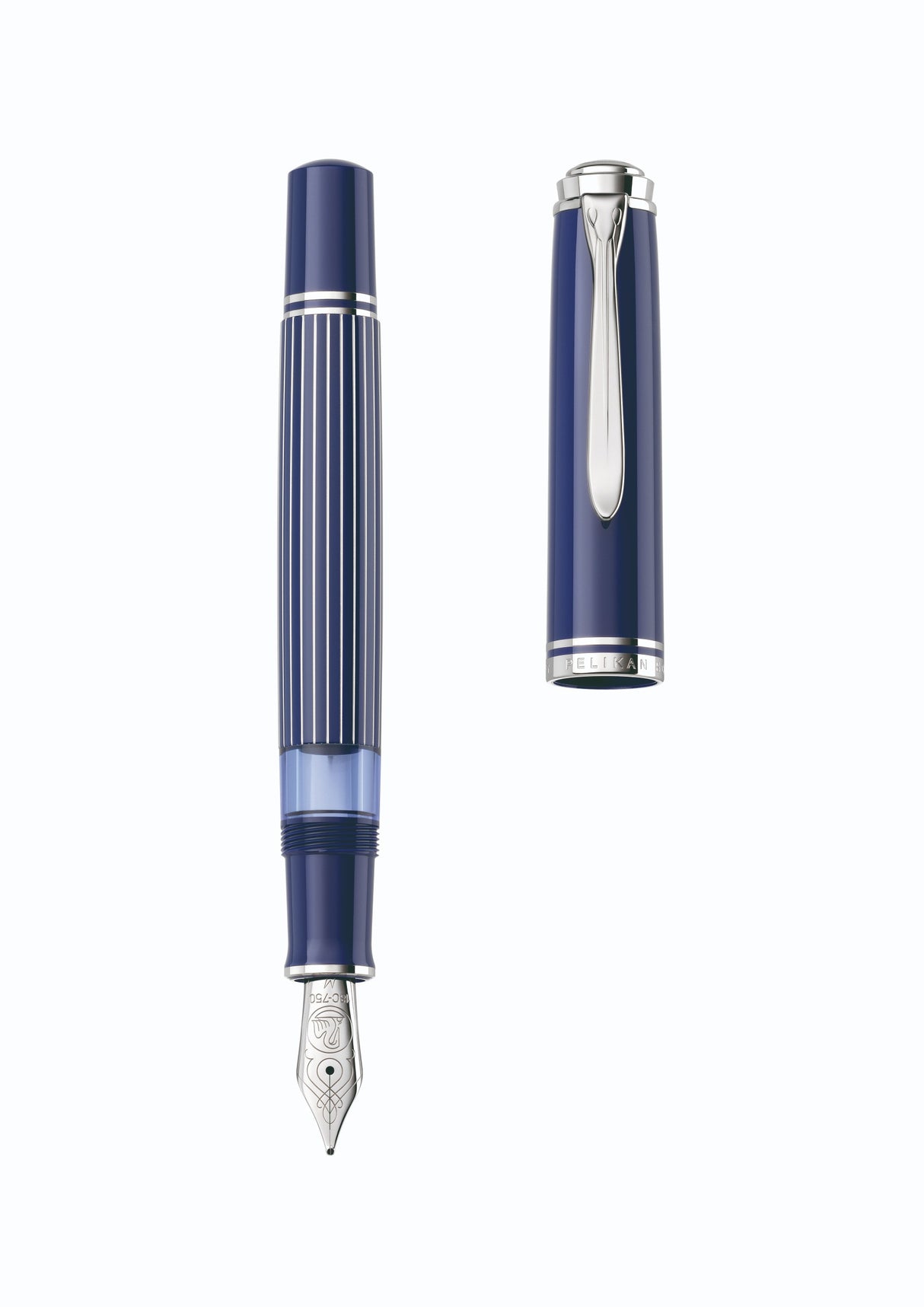Pelikan Souveran M815 Fountain Pen - Metal Striped Blue (Special Edition)
