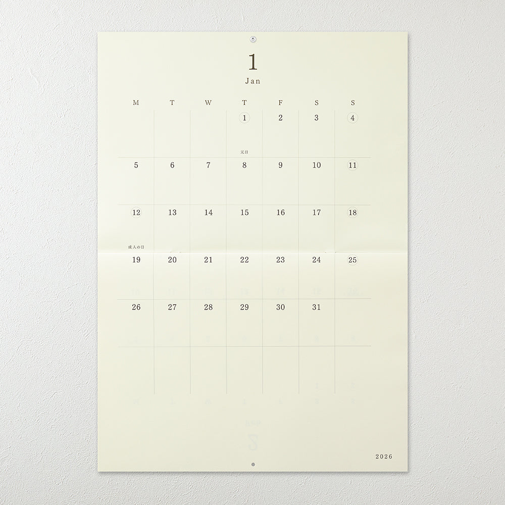 Midori MD Calendar Folded Wall-Hanging 2026 - A2