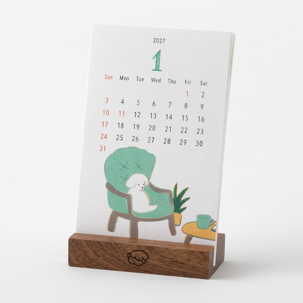 Midori Stand Calendar - Dog
