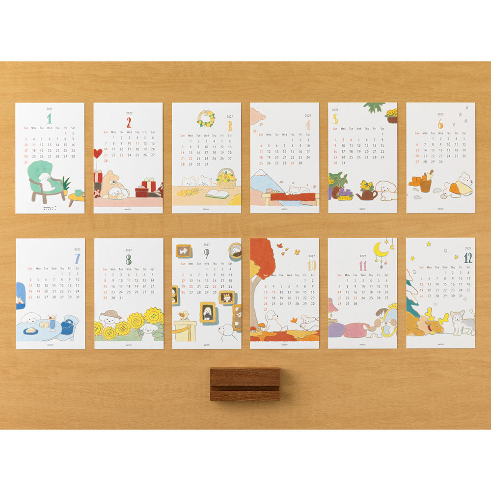 Midori Stand Calendar - Dog