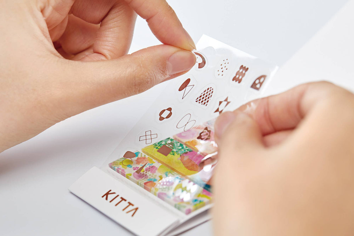 KITTA Portable Washi Decorative Tape - Collage - Watercolor