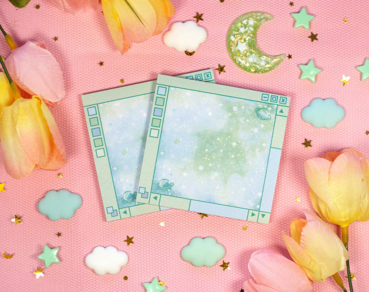 Unicorn Eclipse Green Galaxy Window Sticky Notes