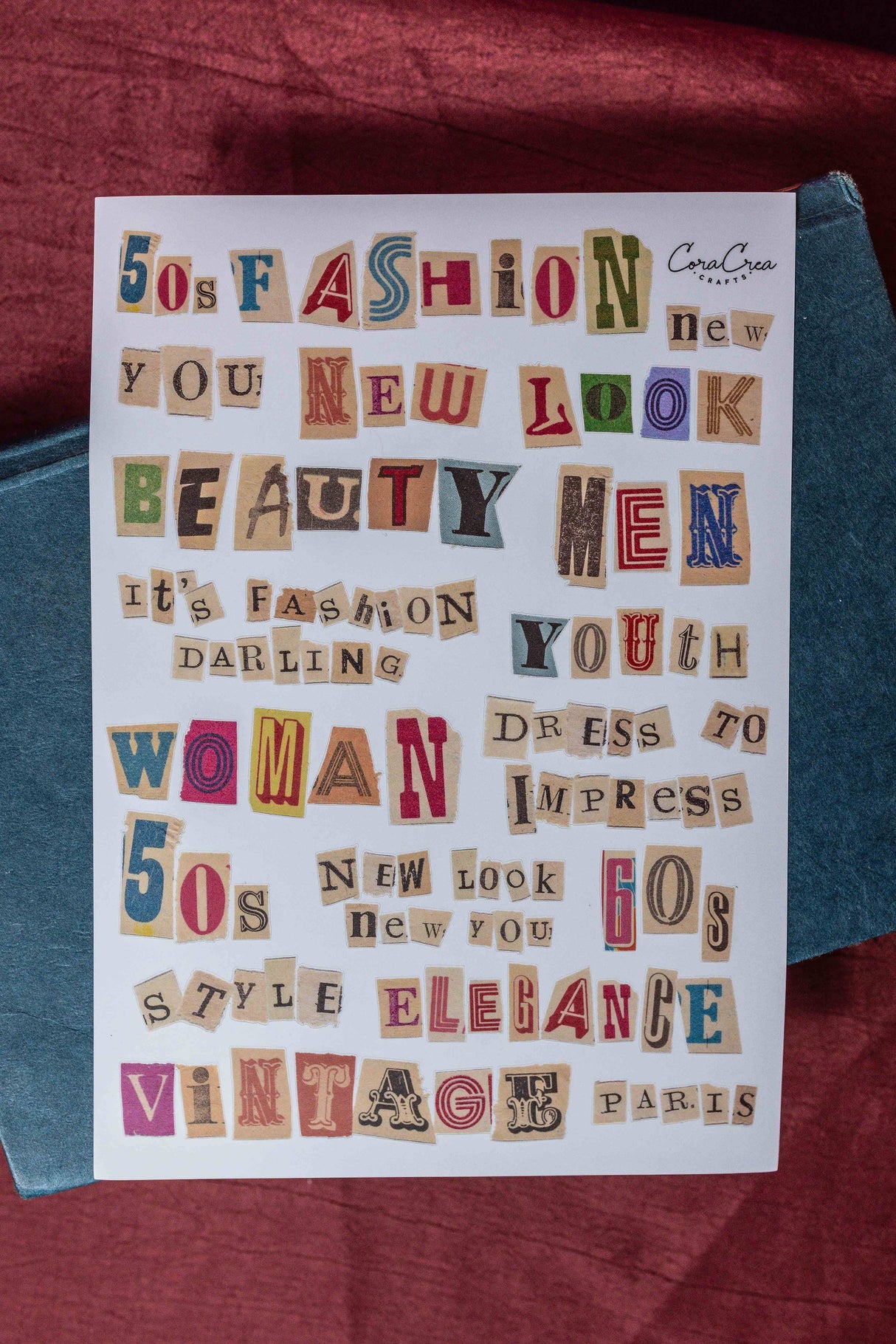 CoraCreaCrafts Magazine Letters Sticker Sheet