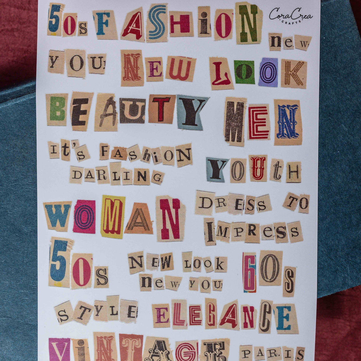 CoraCreaCrafts Magazine Letters Sticker Sheet