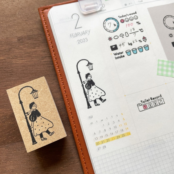 Stamp Marché Marle Illustration Stamp - Under the Street Lamp