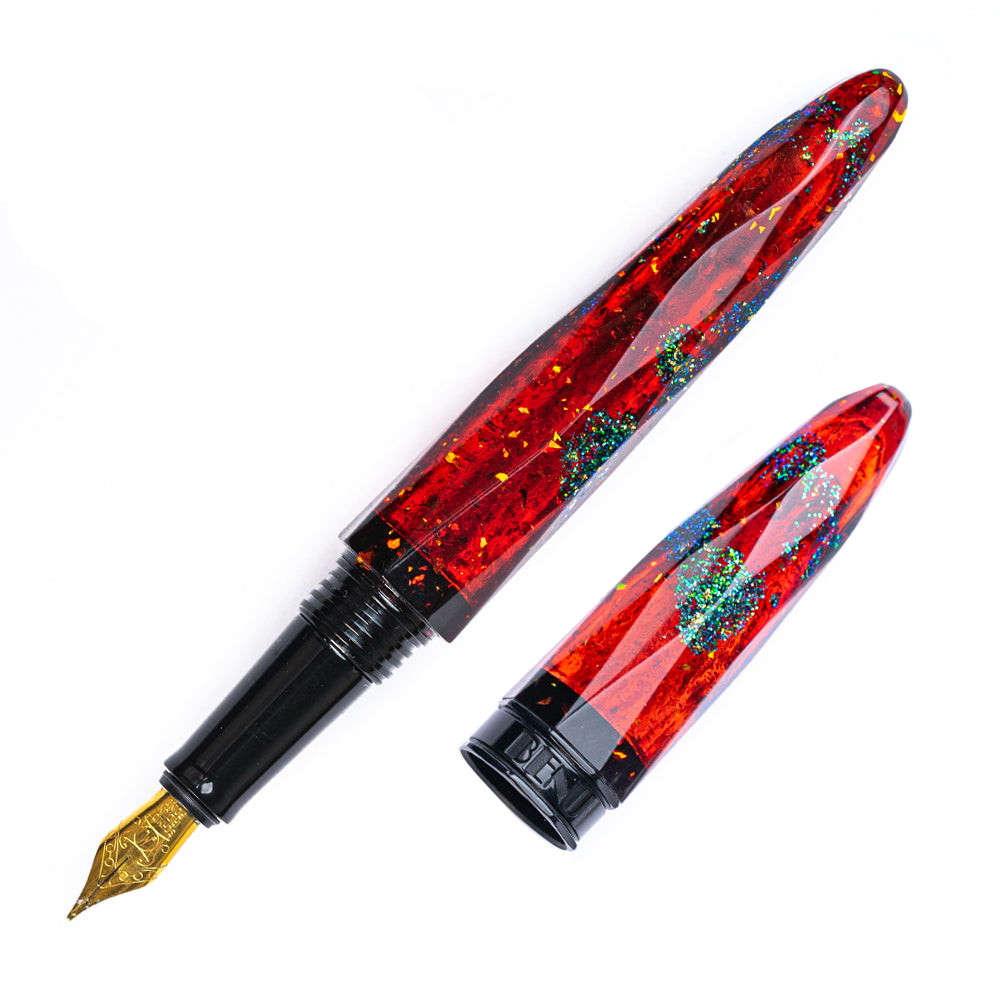 Benu Briolette Fountain Pen - Ruby Forest