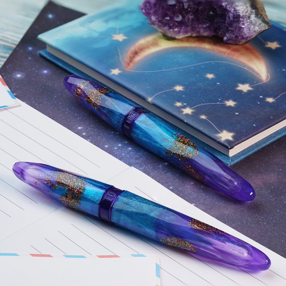 Benu Briolette Fountain Pen - Amethyst Tide