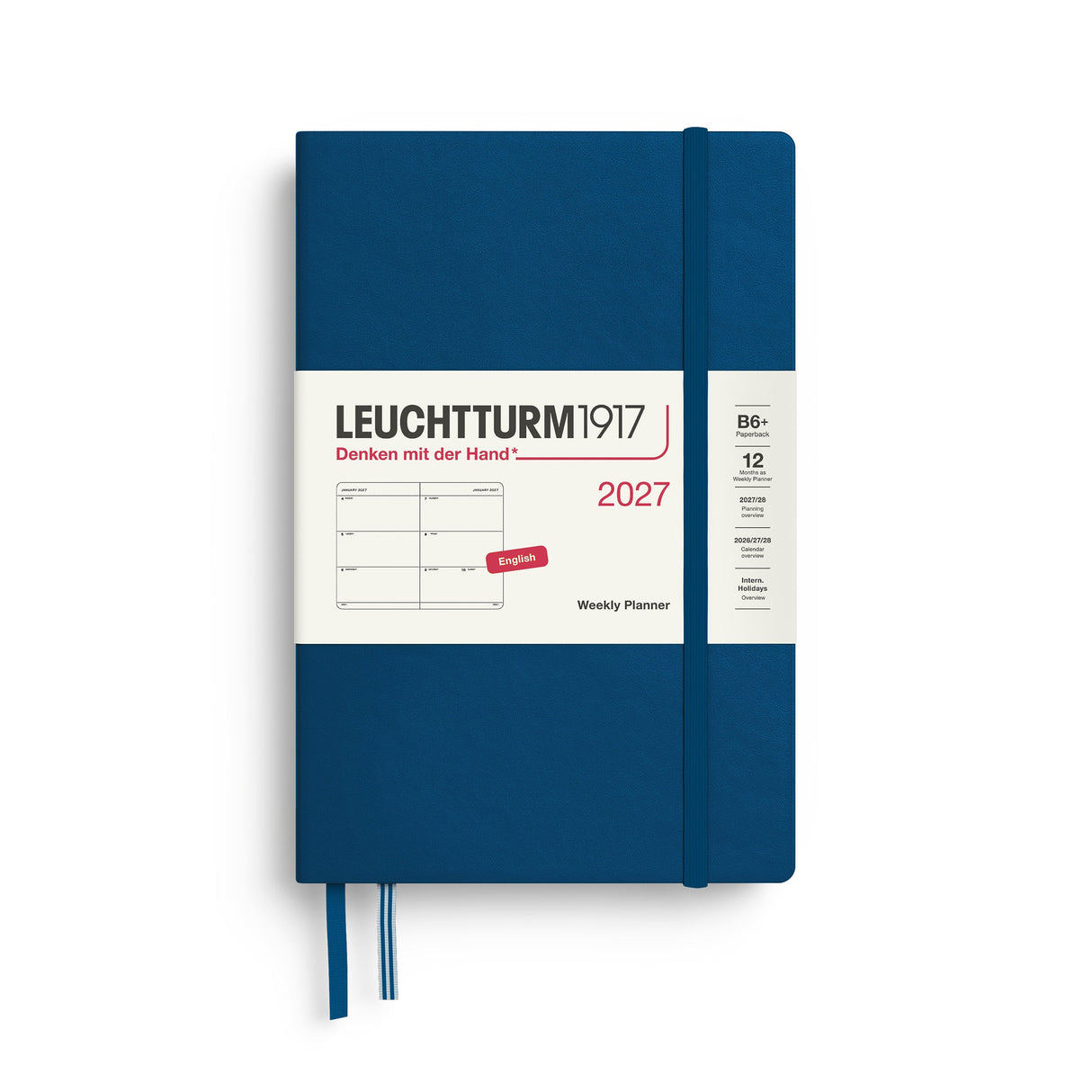 Weekly Planner 2027, 12 Months, English – Paperback (B6+) Hardcover Indigo