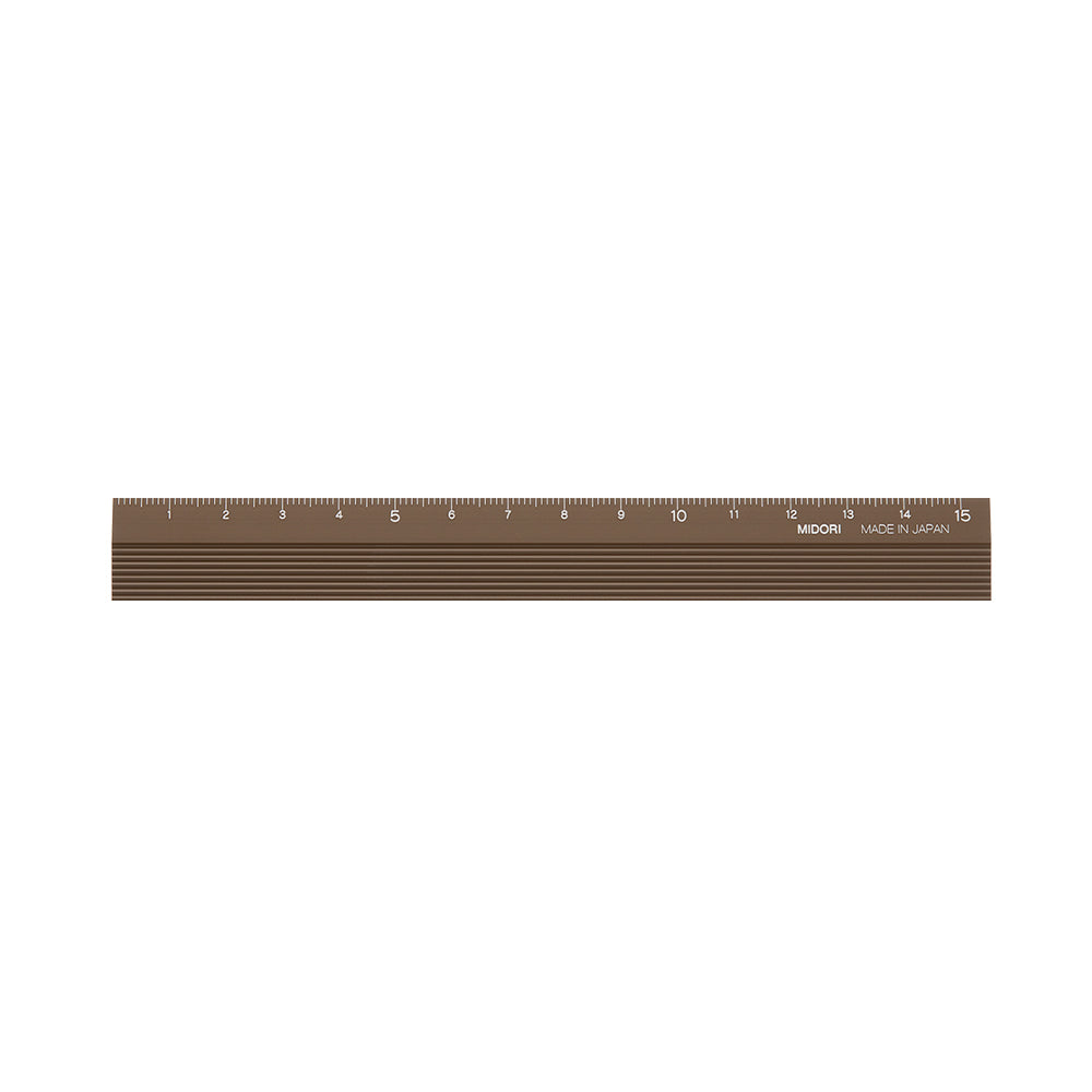 Midori Aluminum Ruler 15cm - Brown