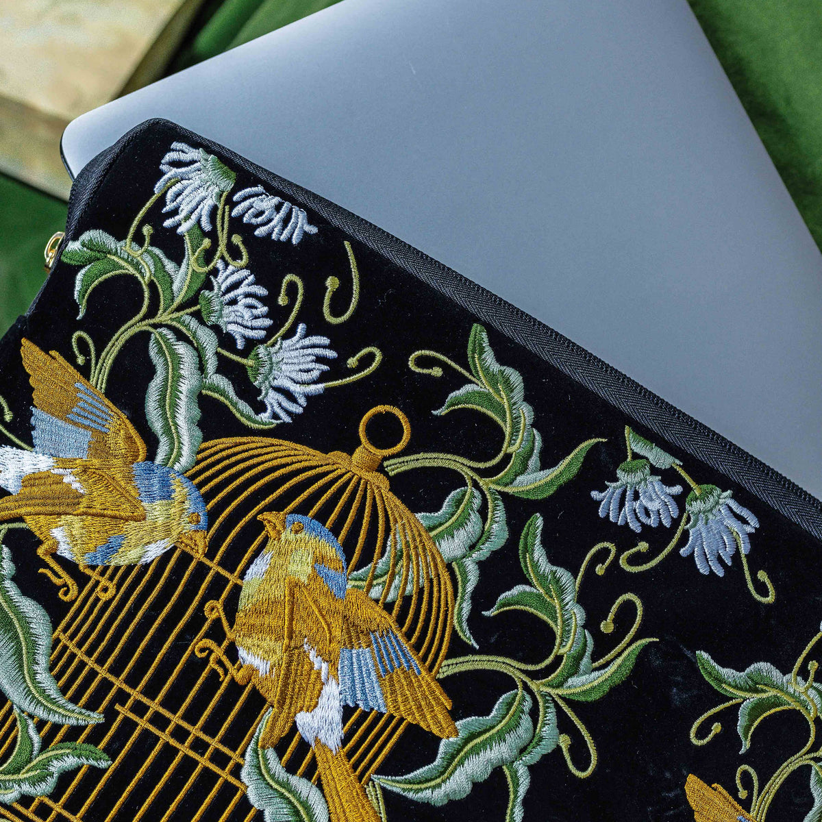CoraCreaCrafts Bird Embroidered Notebook & Pouch