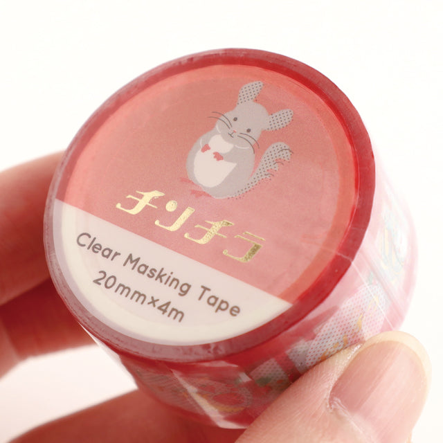 Green Flash Animal Department Store Gold Foil Clear Masking Tape - Chinchilla