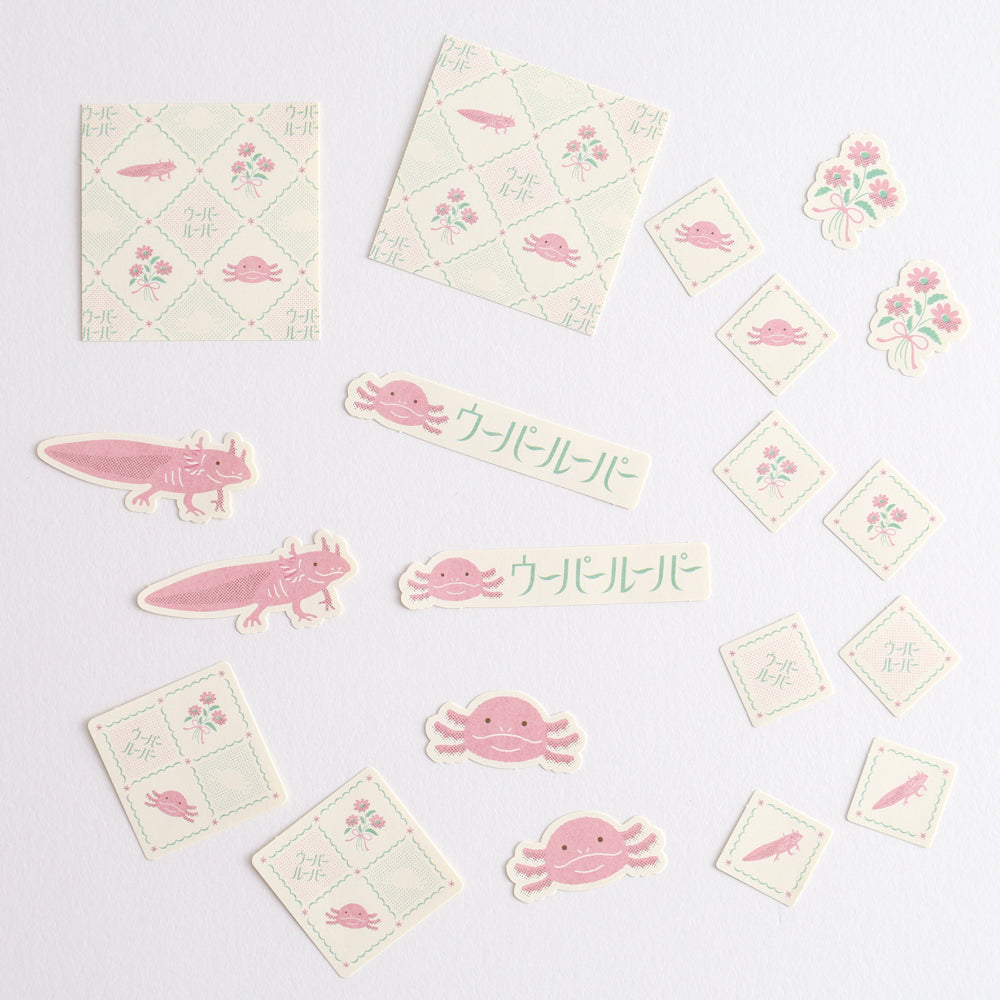 Green Flash Animal Department Store Flake Sticker - Axolotl